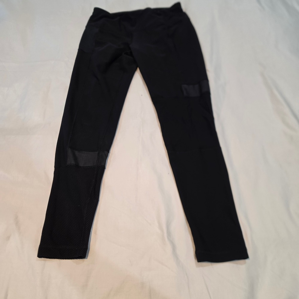 90 Degree by Reflex Leggings Womens M Black Excellent Mesh Panel Activewear